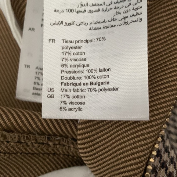 Sandro Riane Houndstooth Twill Mini Skirt, Size 0 - Picture 7 of 7